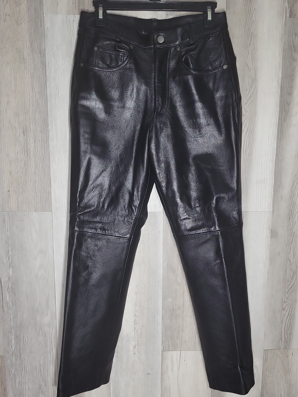 90s Wilsons Leather Genuine Leather 5 Pocket Pants Size 30 High Rise Black